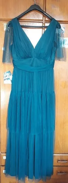 vestido verde esmeralda de festa