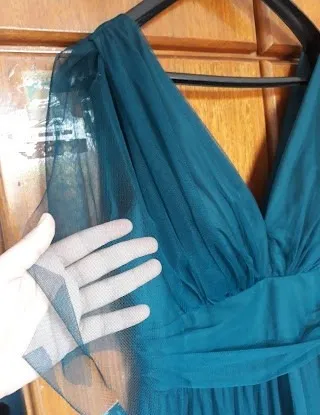 vestido verde esmeralda de festa
