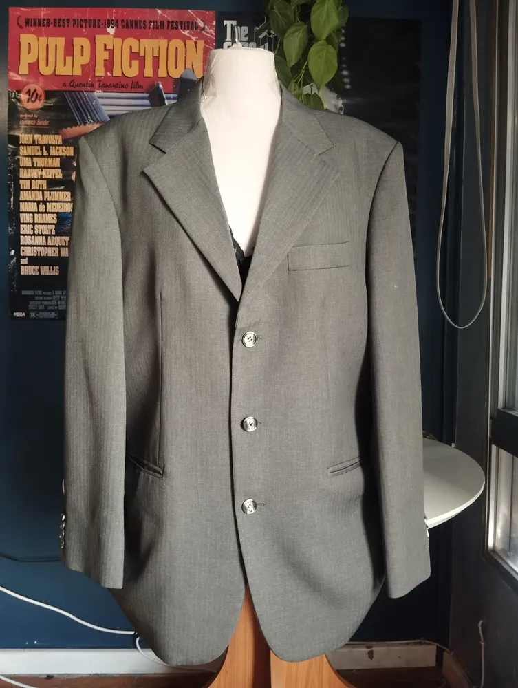 blazer crepe e cetim alfaiataria schander nardin vintage g