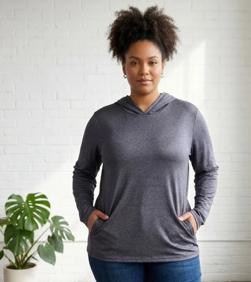 Blusa Fitness Cinza com Capuz Nova Tamanho GG