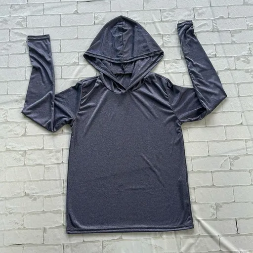 Blusa Fitness Cinza com Capuz Nova Tamanho GG