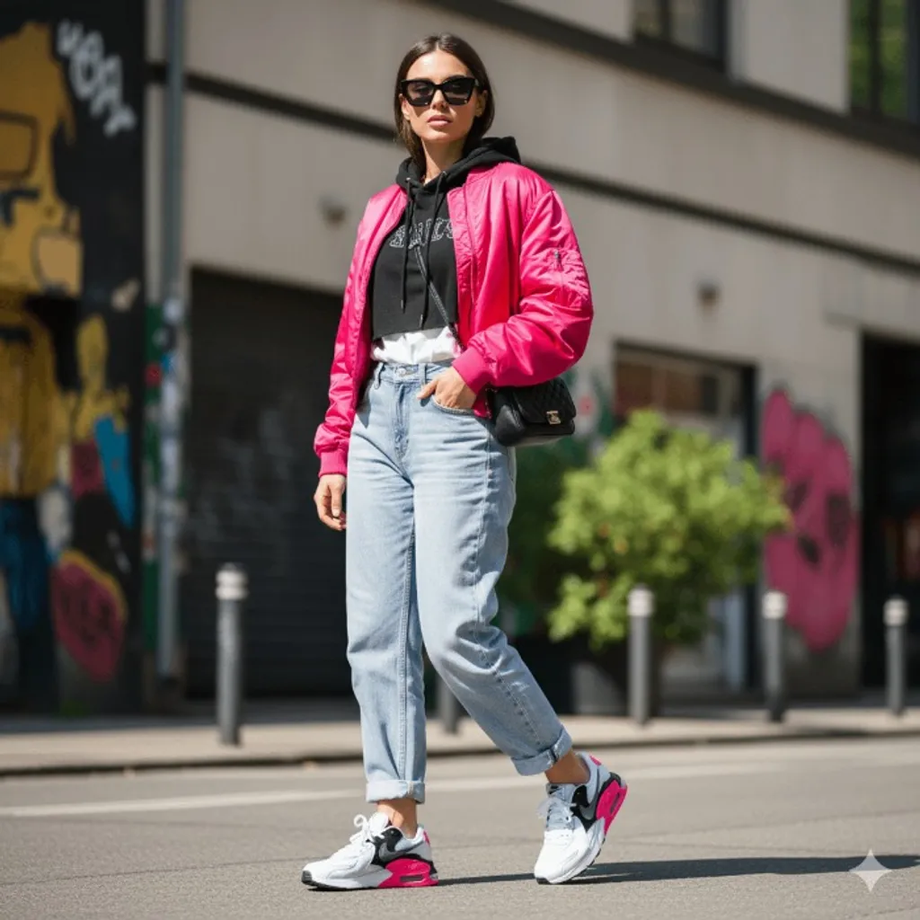 Tênis Nike Air Max Excee feminino original, nas cores rosa, pret