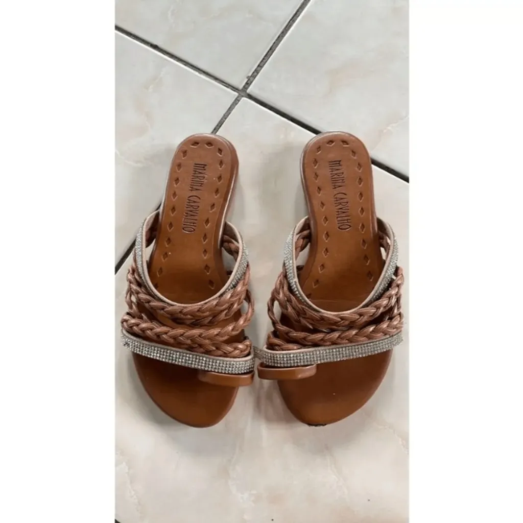 Rasteirinha Caramelo Strass 34