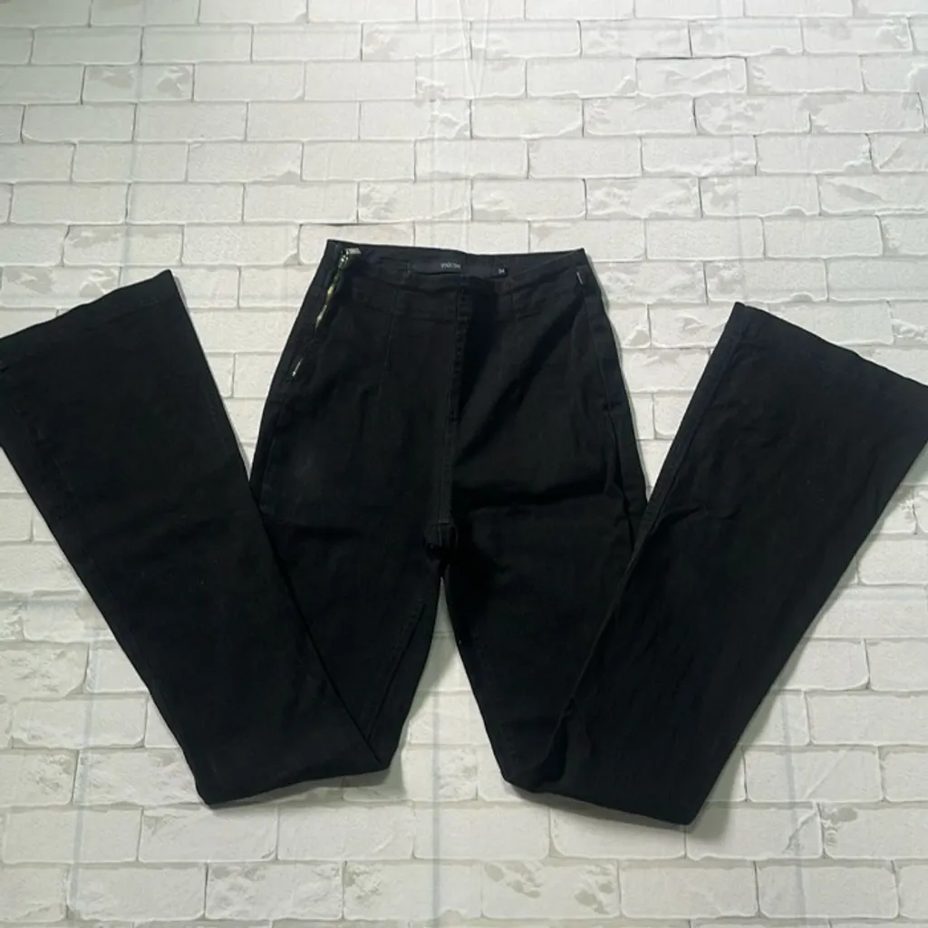 Calça Jeans Preta Flare Feminina 34