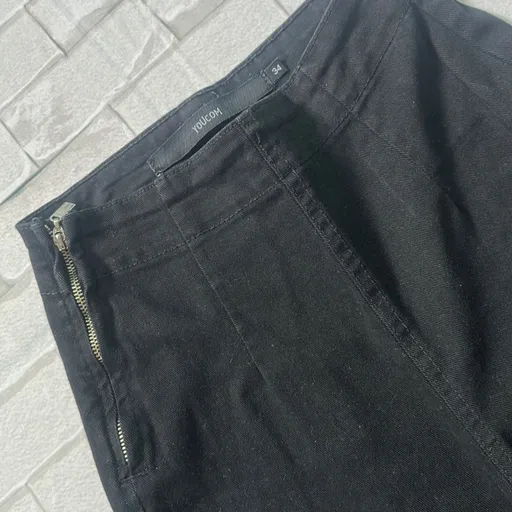 Calça Jeans Preta Flare Feminina 34