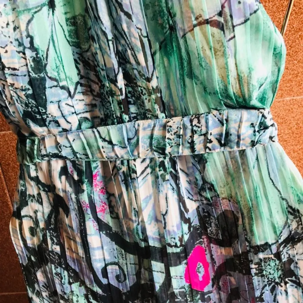 Vestido Feminino Multicolorido Festa Midi Com Amarração Tam M