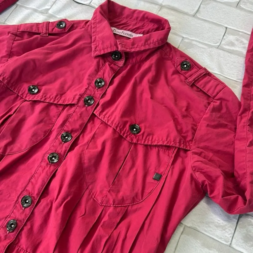 Parka Feminina Vermelha Inverno Estilosa Com Botões Tam M