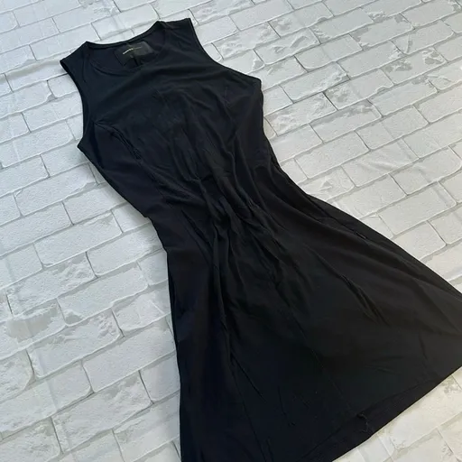 Vestido Preto Básico Sem Manga Forrado Elegante Tam M