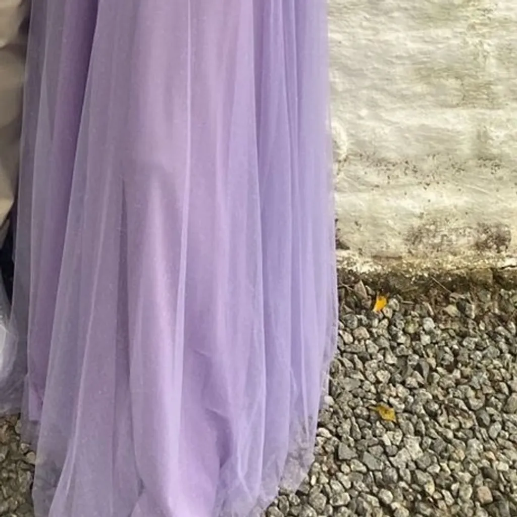 Vestido Longo Lilás Madrinha Decote V Elegante Tam P