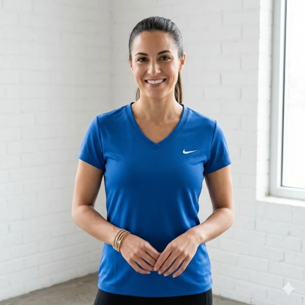 Blusa Nike Azul Treino Dry Fit Feminina M
