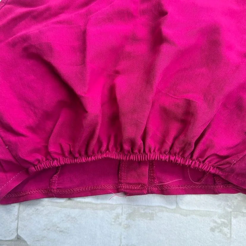 Lande Cropped Rosa Pink Botões Tam M