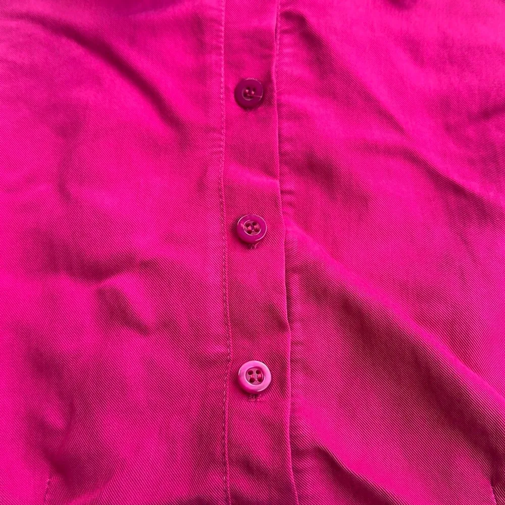 Lande Cropped Rosa Pink Botões Tam M