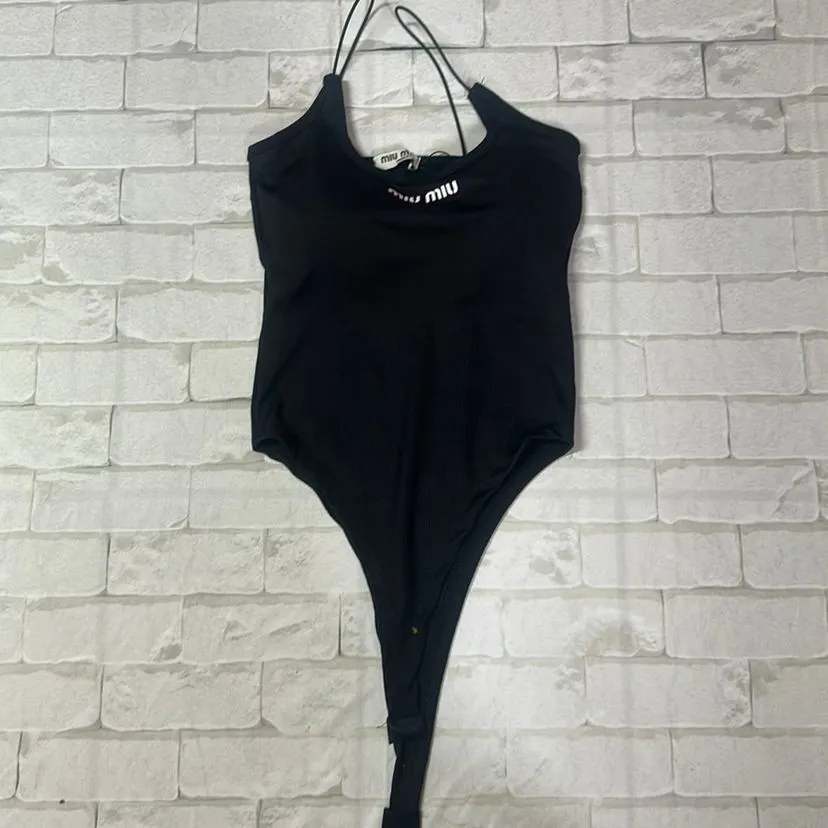 Body Preto Miu Miu Alcinha Tam P