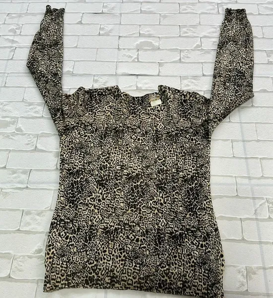 Casaco Animal Print C&A Feminino Manga Longa P