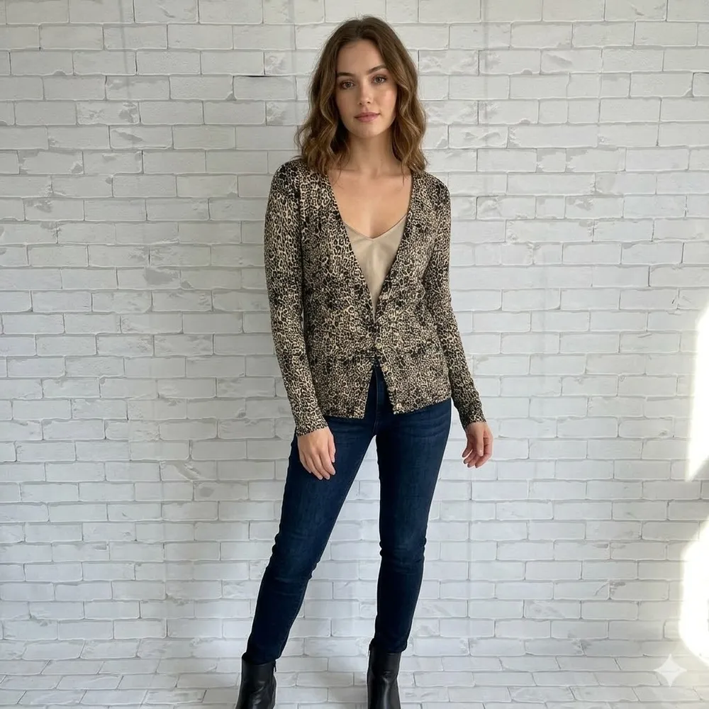 Casaco Animal Print C&A Feminino Manga Longa P