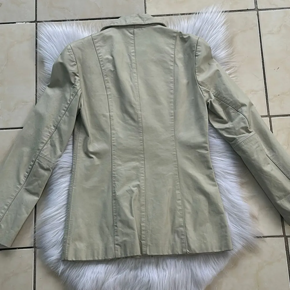 Jaqueta Couro Legítimo Off White Feminina P