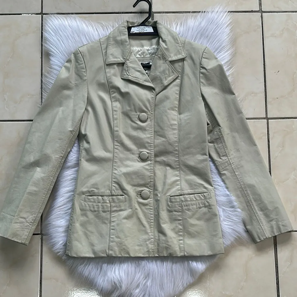 Jaqueta Couro Legítimo Off White Feminina P
