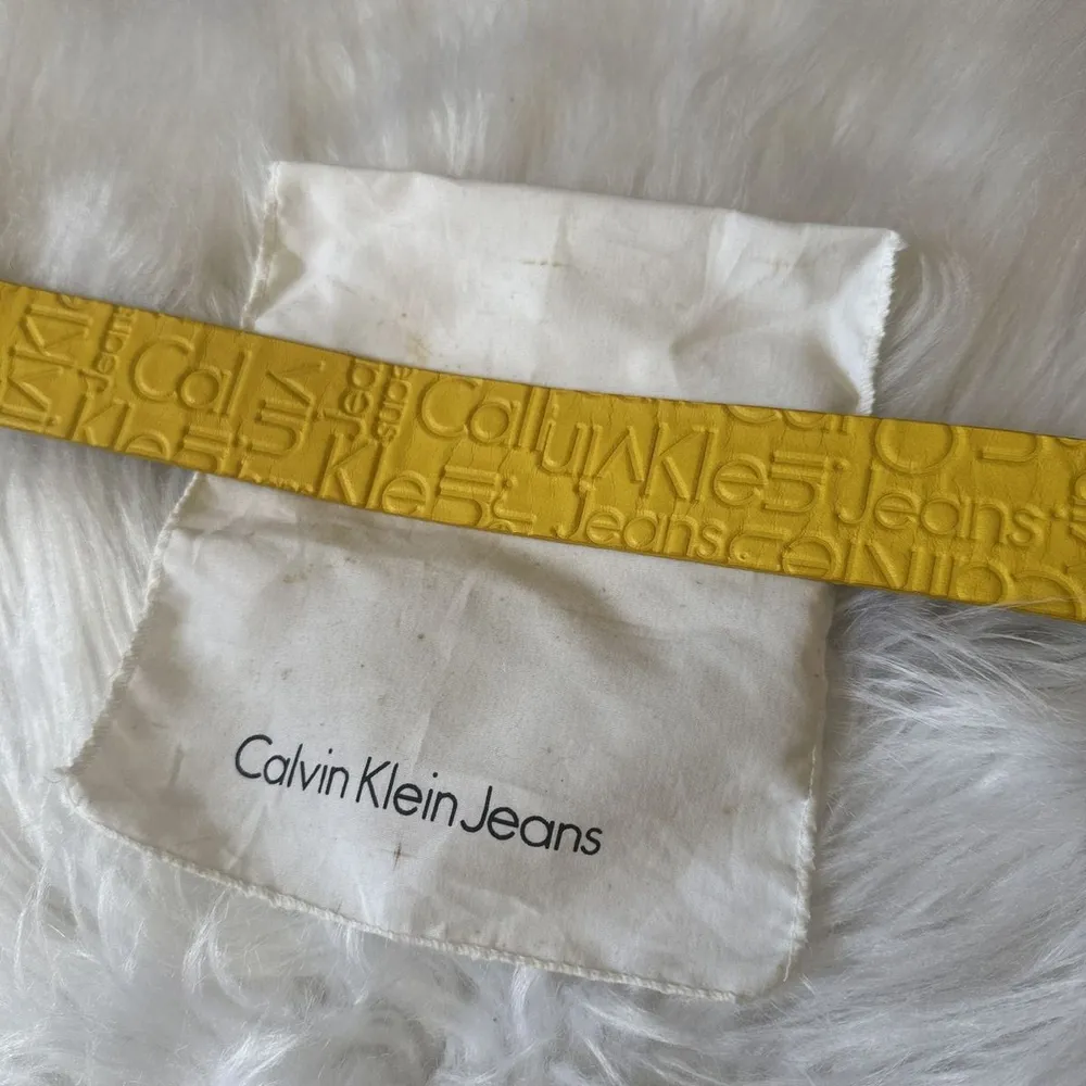 Rasteirinha Amarela e Cinto Calvin Klein Tam 34