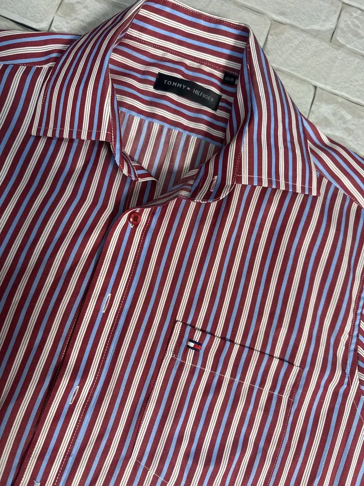 Camisa Social Listrada Masculina Manga Longa Tam 40