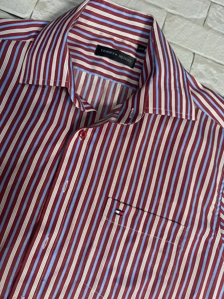 Camisa Social Listrada Masculina Manga Longa Tam 40