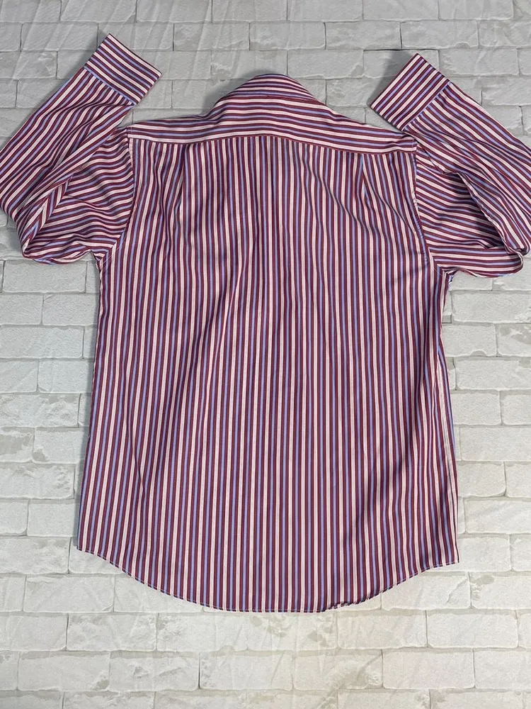 Camisa Social Listrada Masculina Manga Longa Tam 40