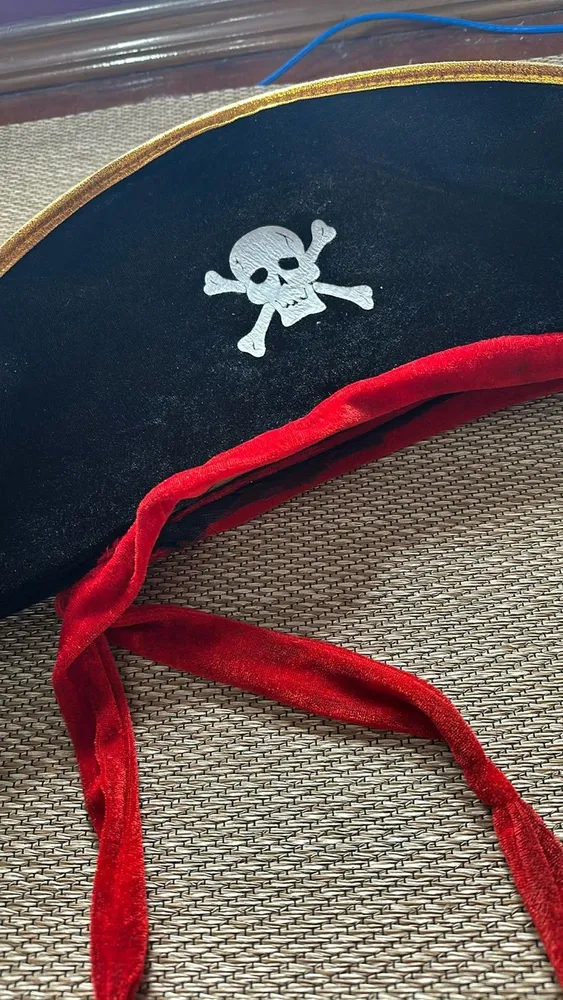 Chapéu Fantasia Pirata Preto Ajustável