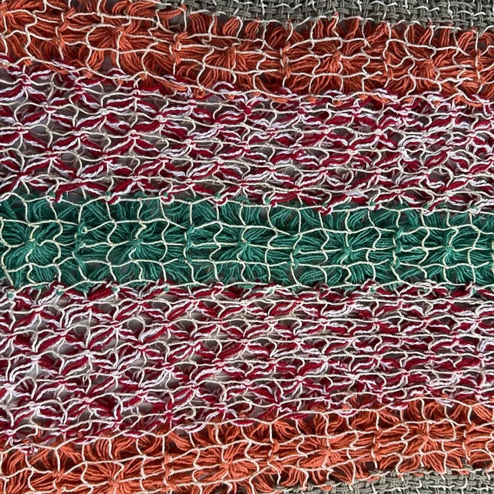 Saída de Praia Tricô Multicolorida Crochê Tam M