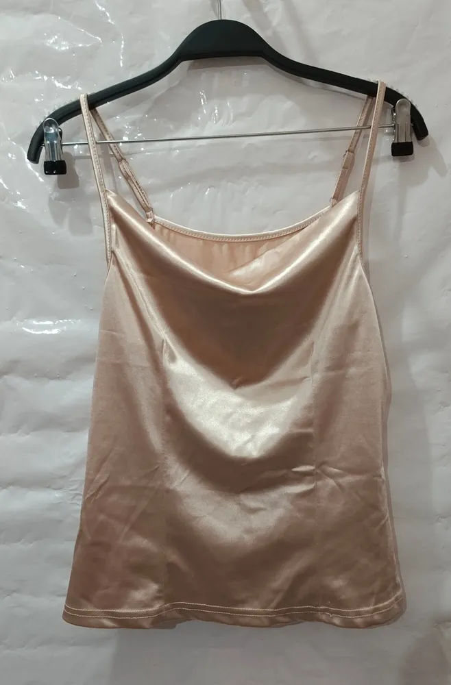 blusa regata cetim rose shein