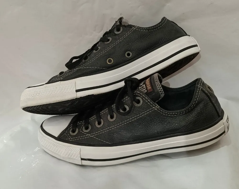 tênis converse all star couro preto 36