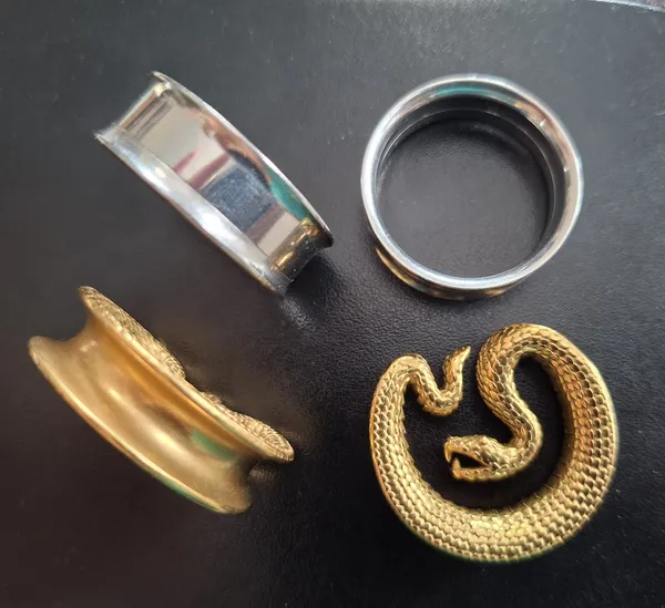 Conjunto de alargadores 28mm túnel cobra dourado