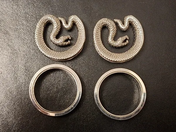 Conjunto de alargadores 28mm túnel cobra prateado