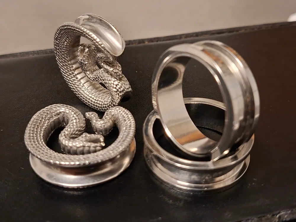 Conjunto de alargadores 28mm túnel cobra prateado