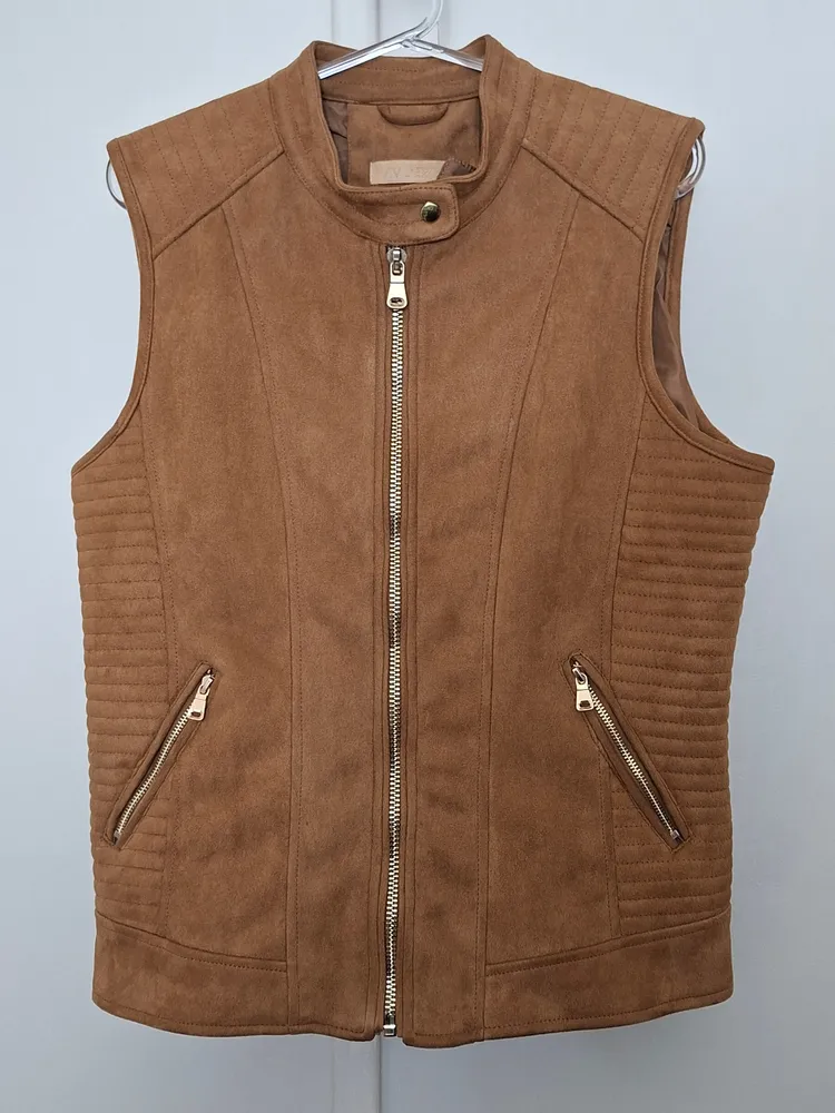 Colete de suede caramelo G