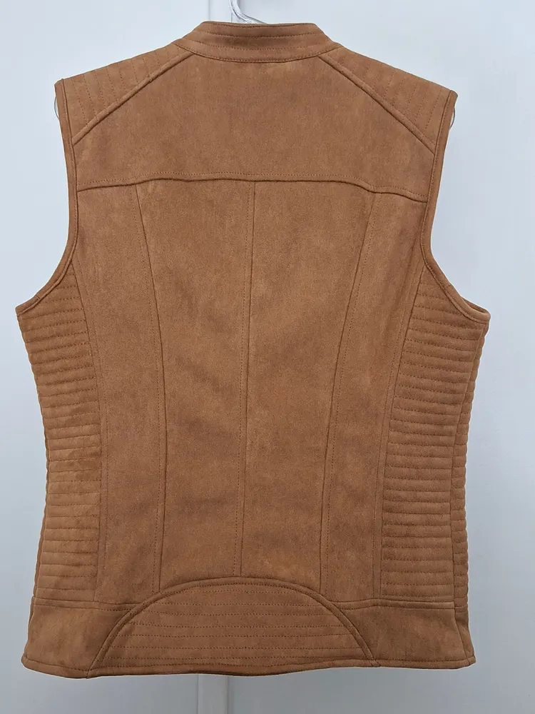 Colete de suede caramelo G