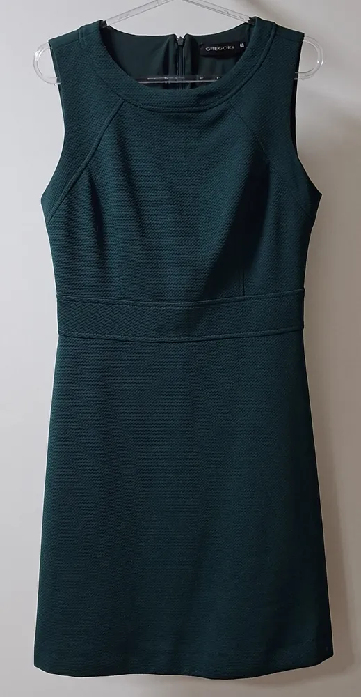 Vestido tubo clássico malha jacquard verde floresta 40