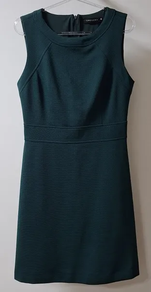 Vestido tubo clássico malha jacquard verde floresta 40
