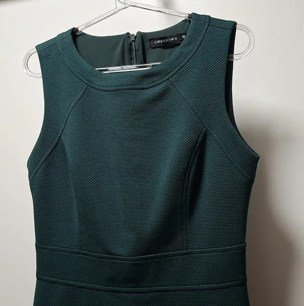 Vestido tubo clássico malha jacquard verde floresta 40