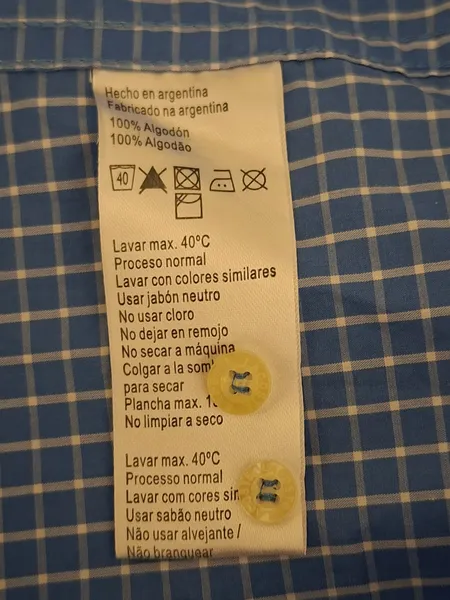 Camisa Lacoste xadrez azul e branco 42