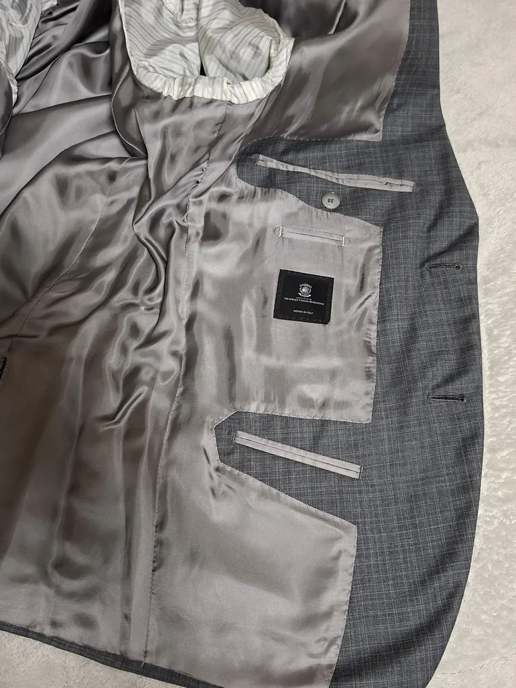 Conjunto de alfaiataria slim 36 38 P xadrez de giz cinza