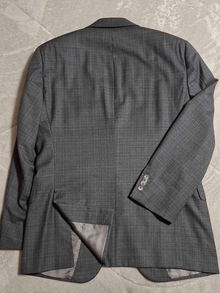 Conjunto de alfaiataria slim 36 38 P xadrez de giz cinza