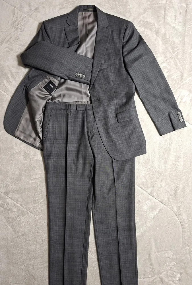 Conjunto de alfaiataria slim 36 38 P xadrez de giz cinza