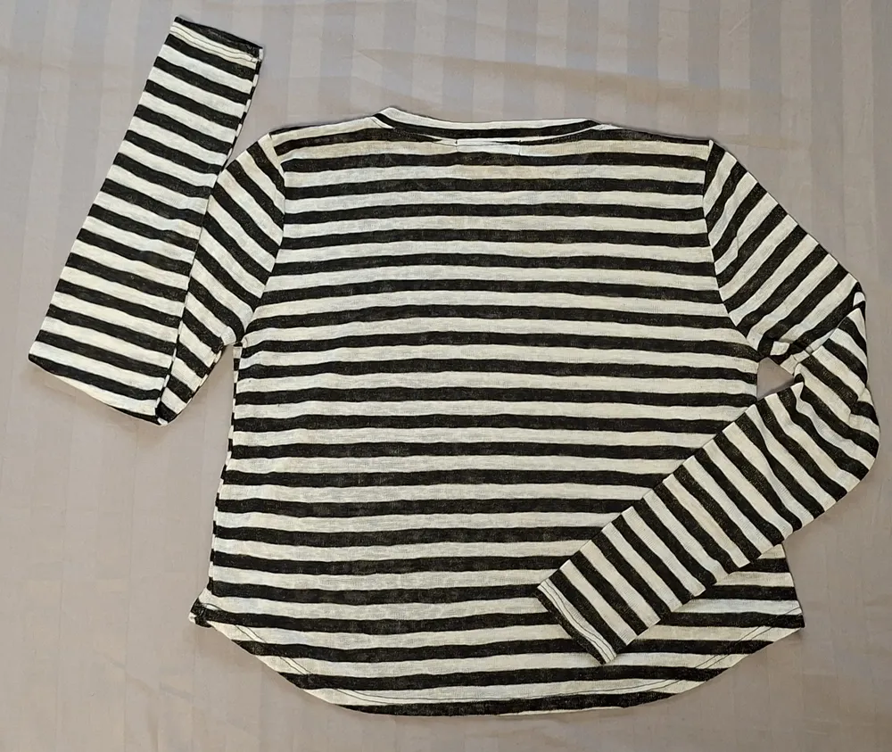 Blusa cropped Forever 21 manga comprida listrado P