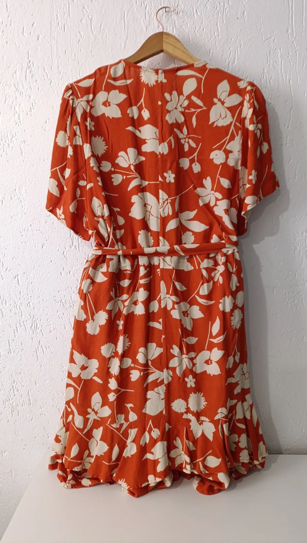 Vestido viscose estampado laranja tijolo