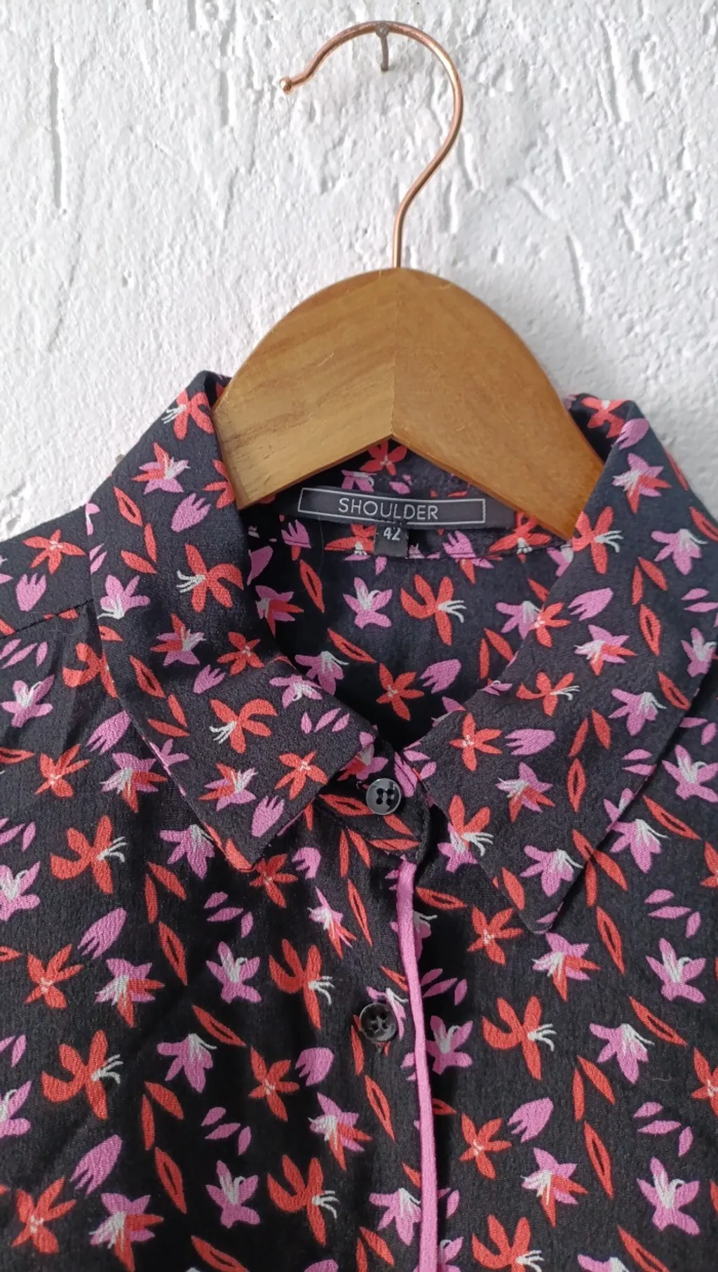 Camisa viscose preta estampada