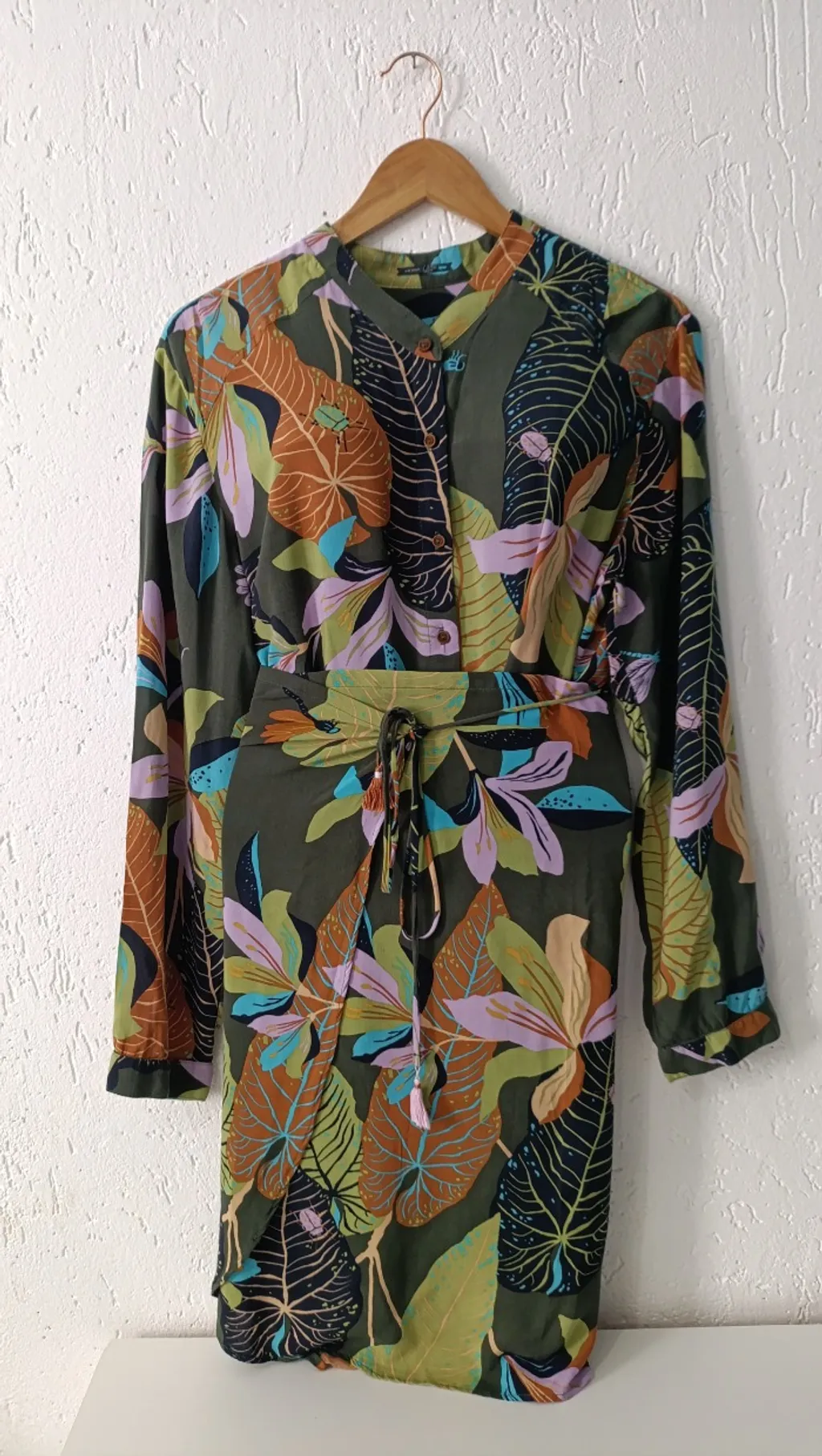 Vestido chemisier floral Atlântica Tam GG  verde