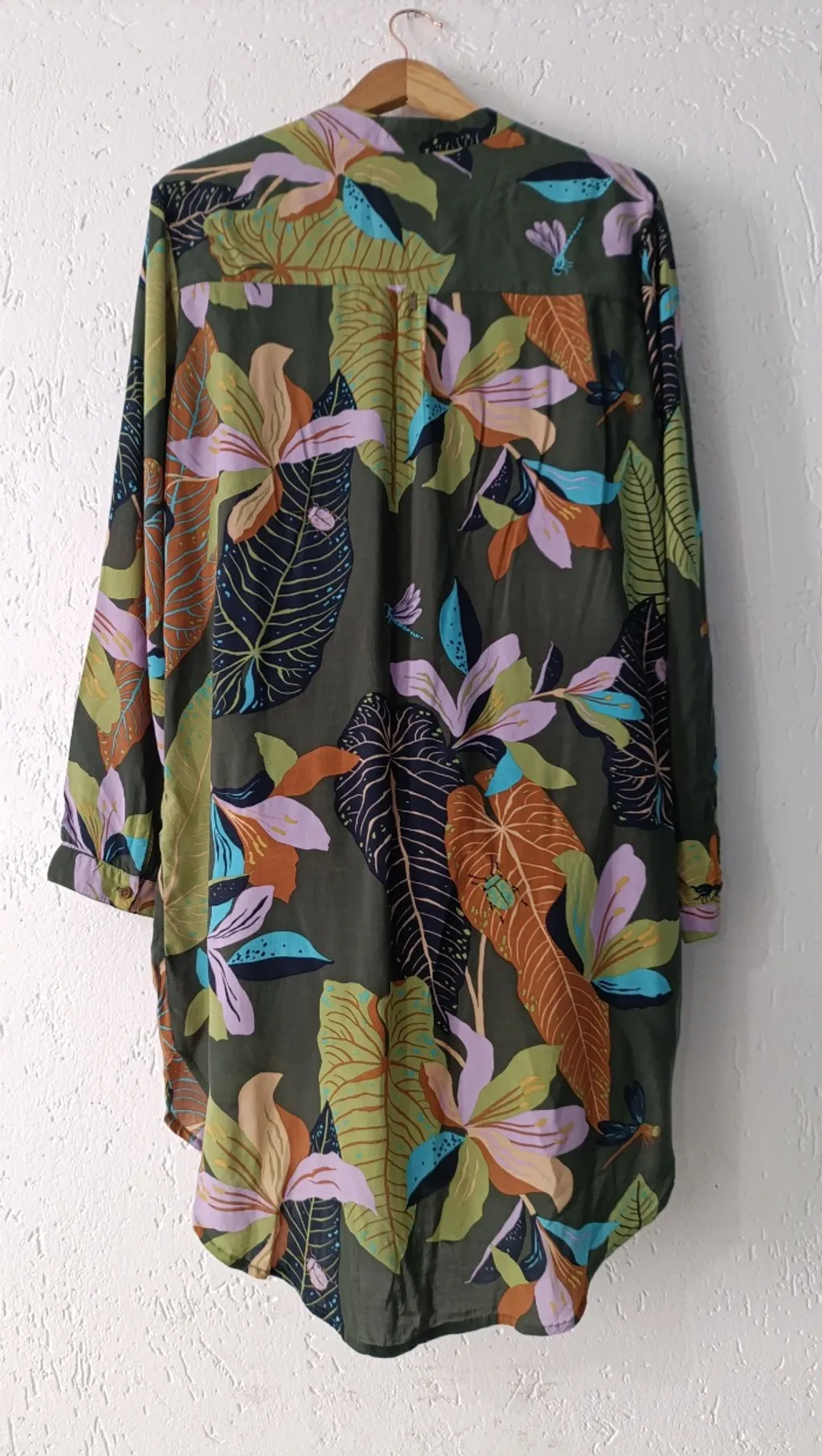 Vestido chemisier floral Atlântica Tam GG  verde