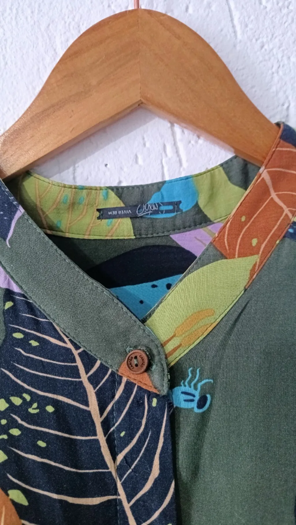 Vestido chemisier floral Atlântica Tam GG  verde