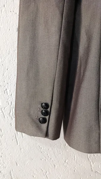 Blazer alfaiataria gola smoking cinza e preto Tam G INSP