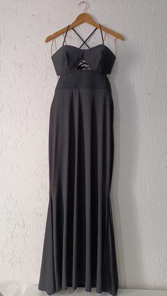 Vestido longo em Jersey Tam M preto Blue Steel