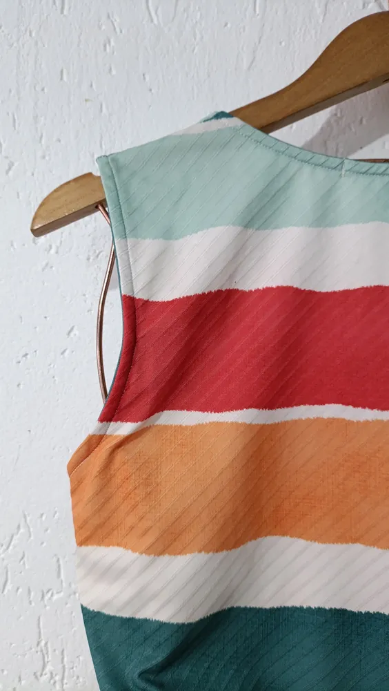 Vestido listrado amarração Tam M Equus